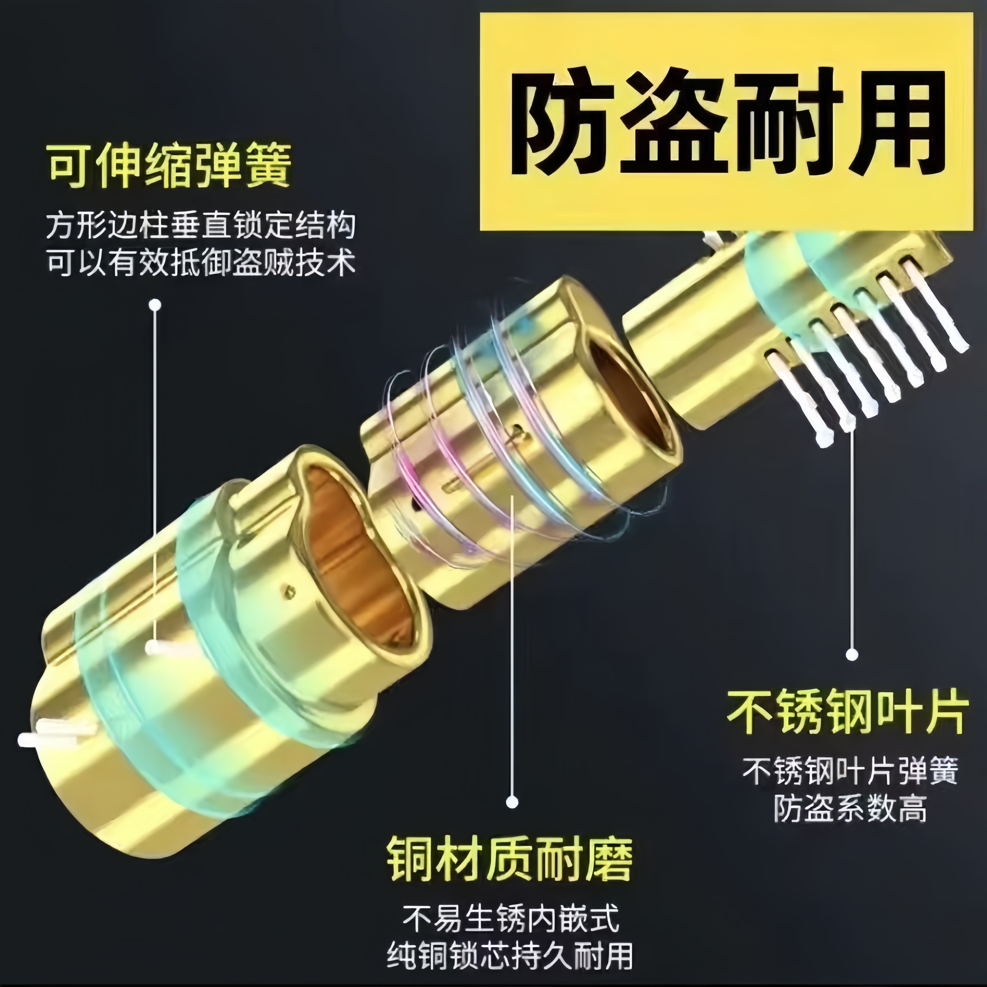 店铺玻璃门U型锁 图 4